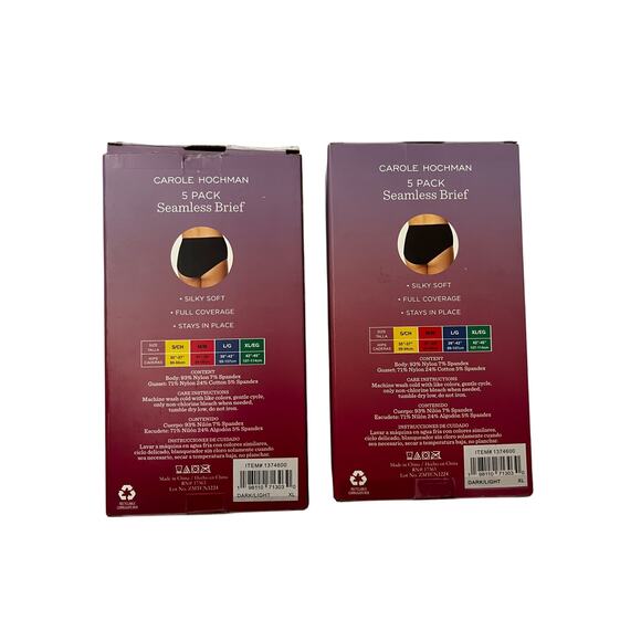 Carole Hochman Seamless Brief 5-Pack (Size XL) - New In Box - Picture 8 of 9